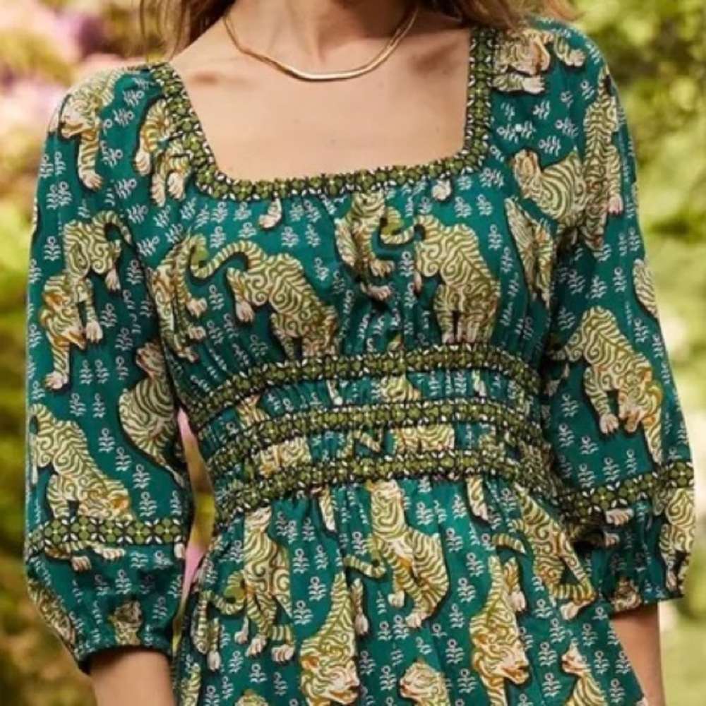 Gorgeous Printfresh cotton midi Dress in Tiger Queen XS NWOT - Picture 4 of 9